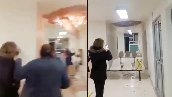 Cae techo del IMSS Frontera