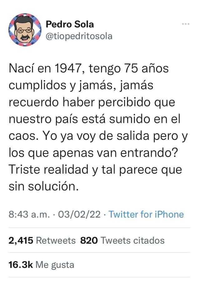 Responde AMLO a Pedrito Sola