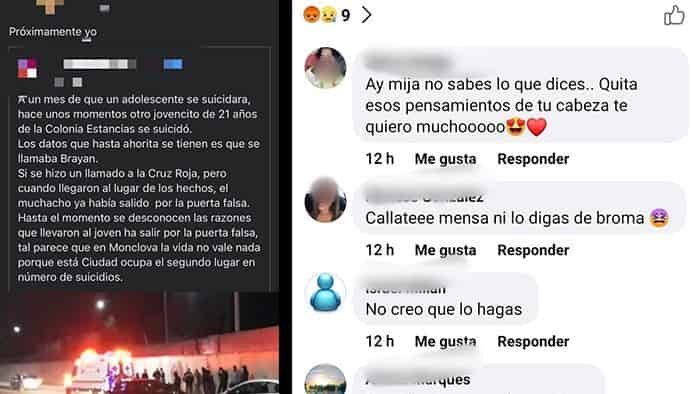 Anuncian suicidios por redes sociales