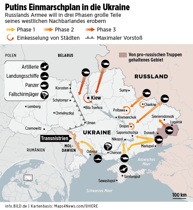Rusia invadiría Ucrania el miércoles; Advierten diarios ingleses