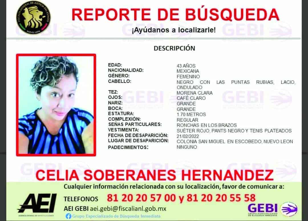 Localizan a mujer; desapareció en Nuevo León