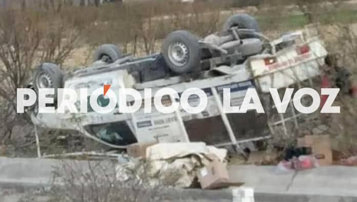 La volcadura se registró en al carretera federal número 30.