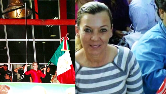 Durante el Grito de Independencia que le correspondió como alcaldesa, Mimí Martínez.