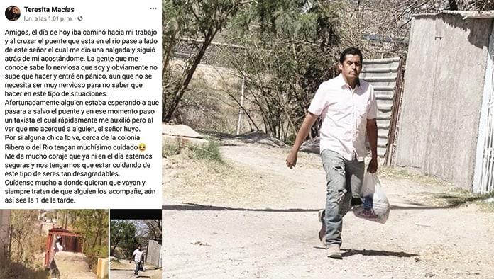 Le hace tocamientos en puente peatonal