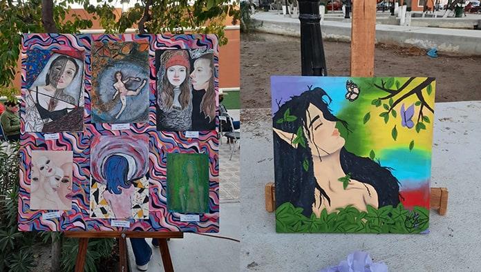 Jóvenes de San Buena exponen su arte
