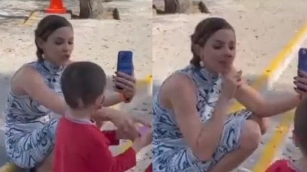 Revientan a Mariana Rodríguez por callar a niño