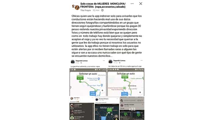 Polémica por quejas y burlas de conductores de InDriver con mujeres que solicitan el servicio.