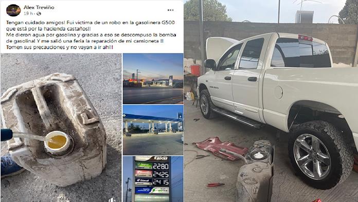 Le costó 6 mil cargar gasolina contaminada