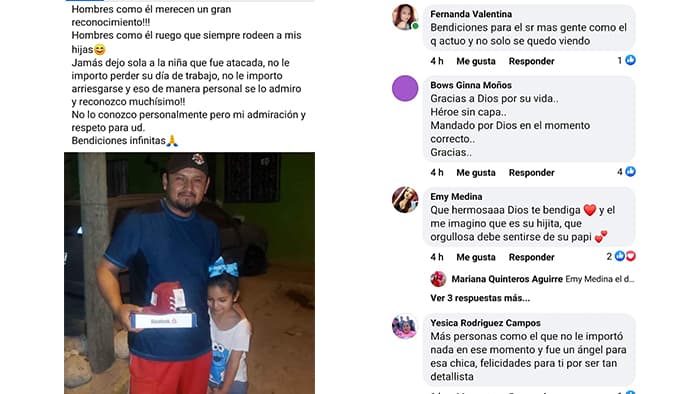 Se volcaron usuarios de redes sociales en agradecimiento al señor Jesús Lerma, una de las personas que ayudó a la detención del agresor de Jennifer.