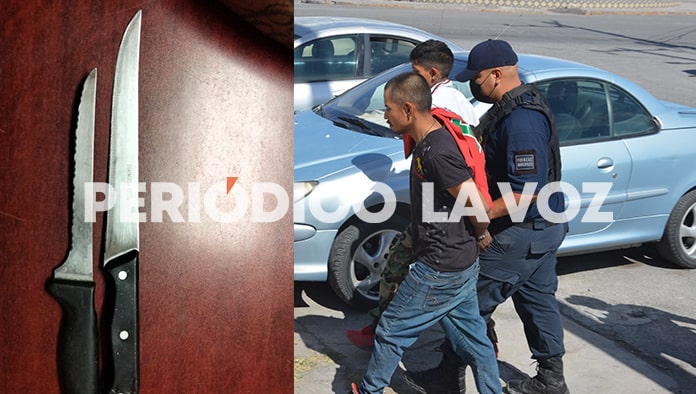 Iván y José Antonio fueron turnados al MP por el cargo de posesión de arma prohibida. Los cuchillos quedaron a disposición de las autoridades.