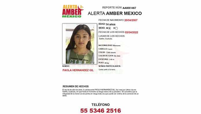 Buscan a menor de 14 años