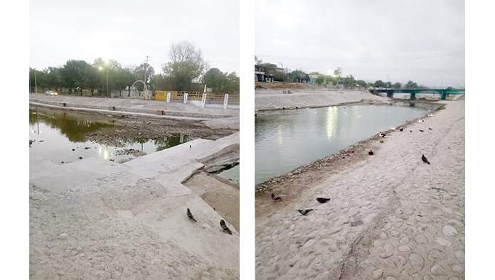 La intensa sequía ha provocado que disminuya el caudal en el Río Monclova.