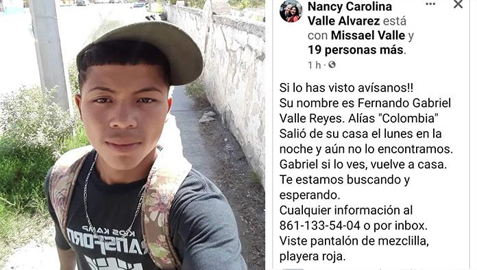 Desaparece otro joven