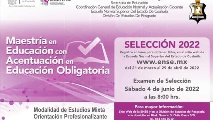 Ofrece Maestría Escuela Normal