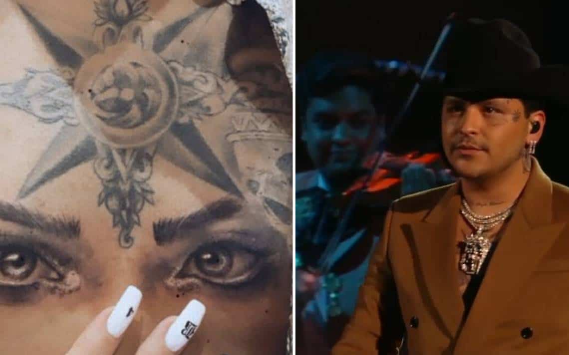 Nodal revela que hizo con el tatuaje de los ojos de Belinda