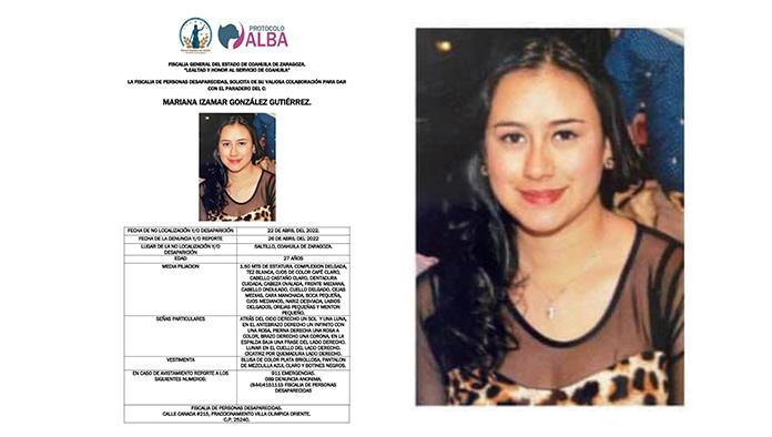 Desaparece joven saltillense; buscan a Marina