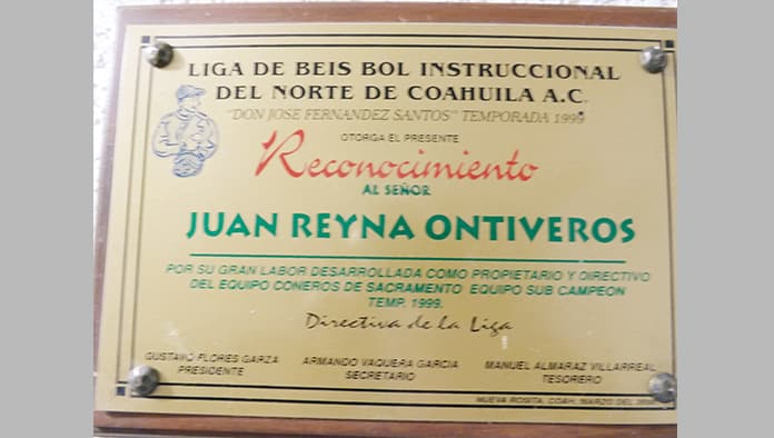 Don Juan Reyna Ontiveros, ícono de Liga del Norte en Sacramento