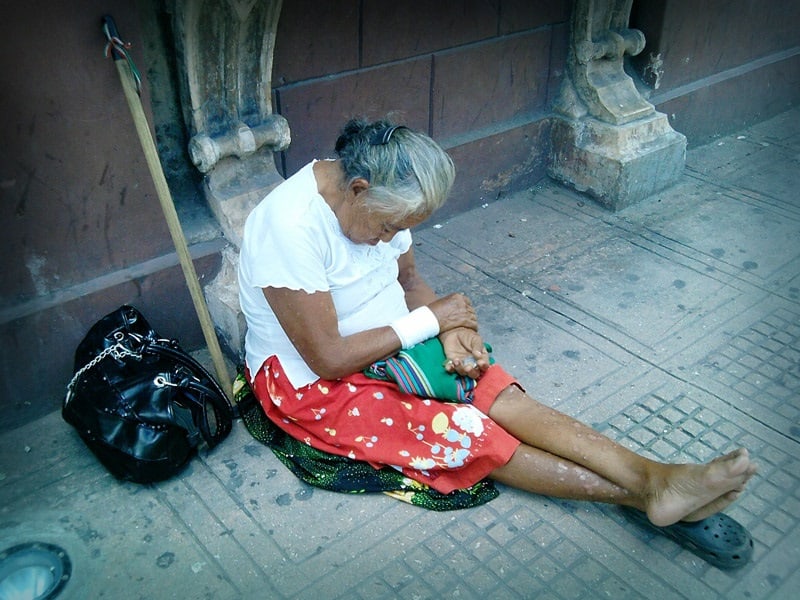 La mayoría de los adultos estaban en completo abandono.