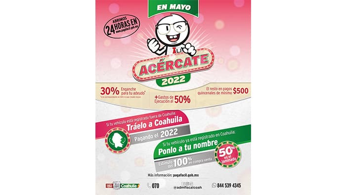 El Gobierno a través de la Administración Fiscal General tiene para ti grandes promociones en Control Vehicular.