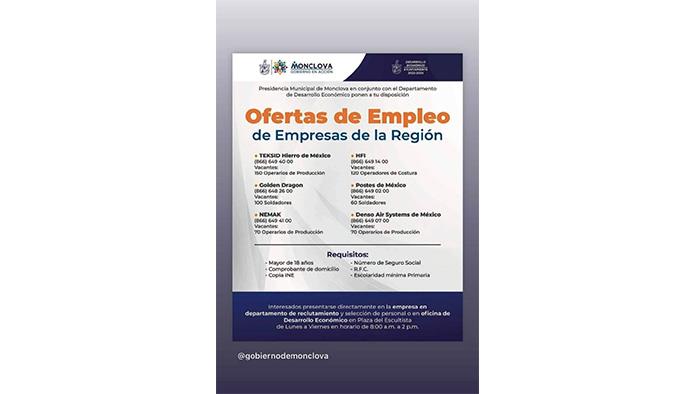 Ofrecen empresas más de 600 vacantes