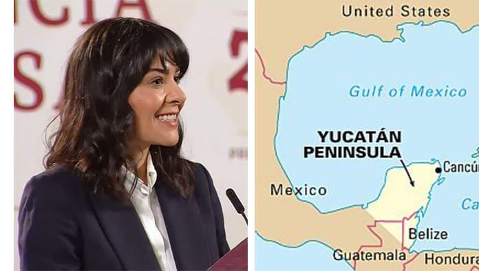 Cambian nombre en Mañanera a península de Yucatán