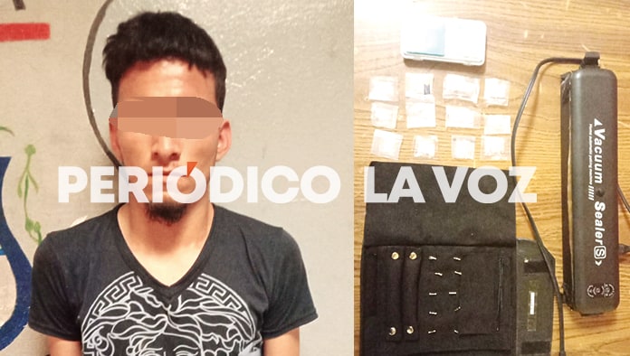 El ‘puchador’ fue identificado como Juan Adrián Monita García. ‘El crico’ y los otros objetos quedaron como evidencia del delito.