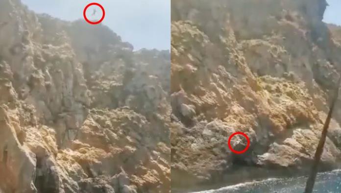 Turista se lanza de acantilado y muere; Esposa e hijos lo vieron todo