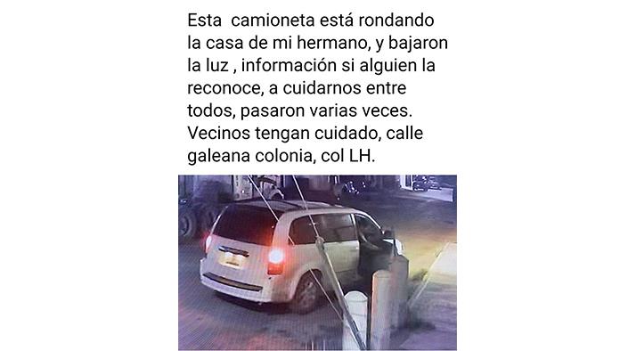 Denuncian a sospechosos en vehículo