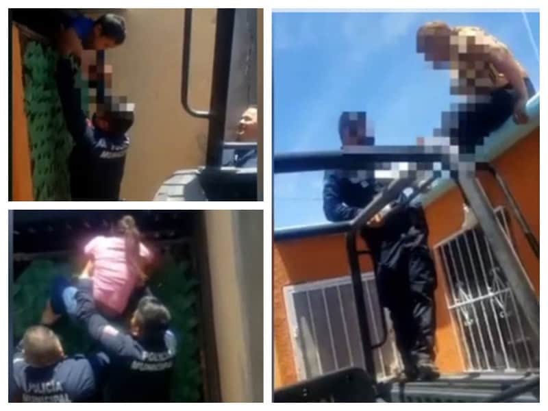 Hombre encierra a su esposa e hijos en su casa