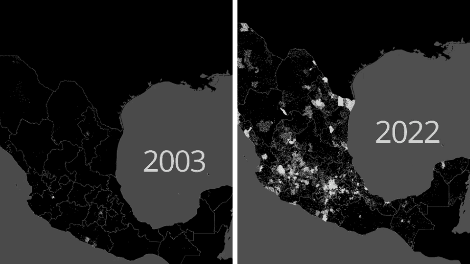 Muestran en mapa cómo se ven los 100 mil desaparecidos en México