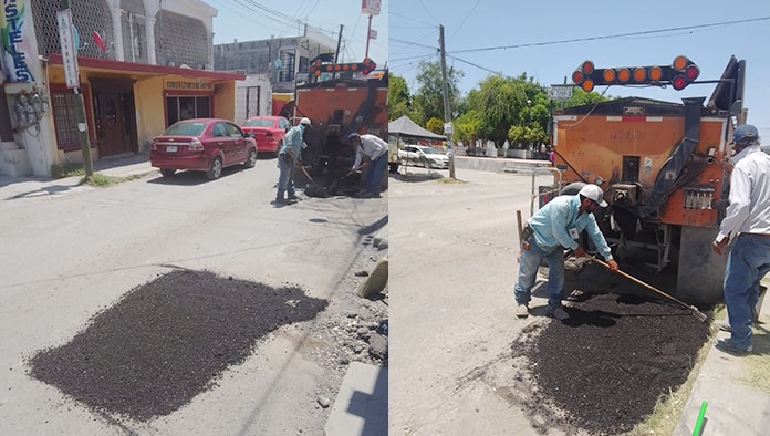 Reparan baches en Castaños como parte de este plan.