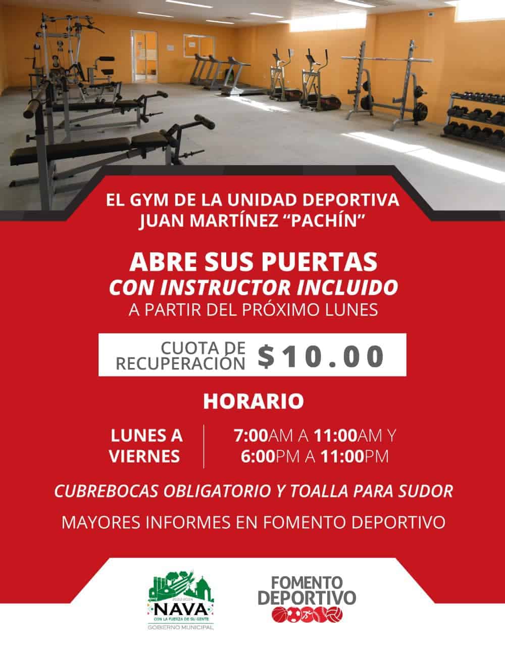 Reabre gimnasio municipal por baja en contagios