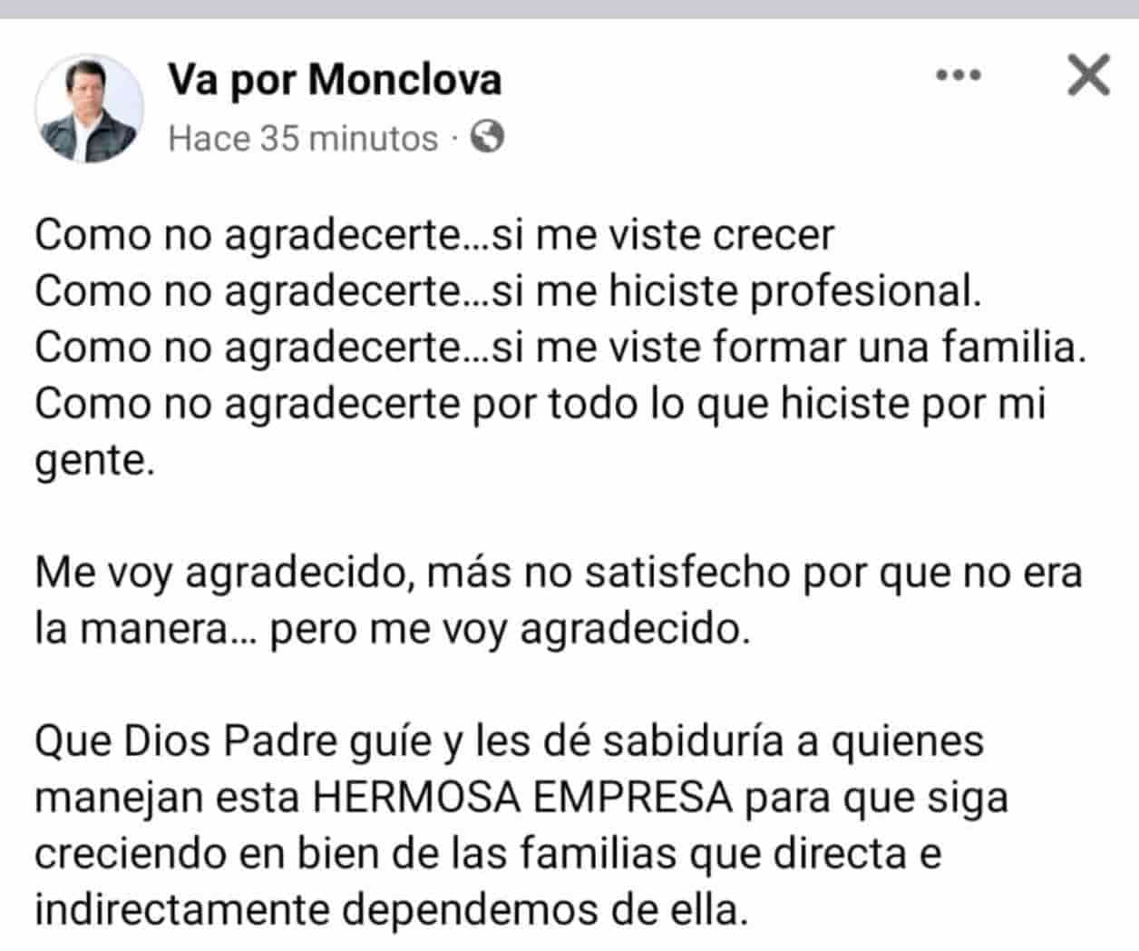 Sale Pedro Magaña de AHMSA