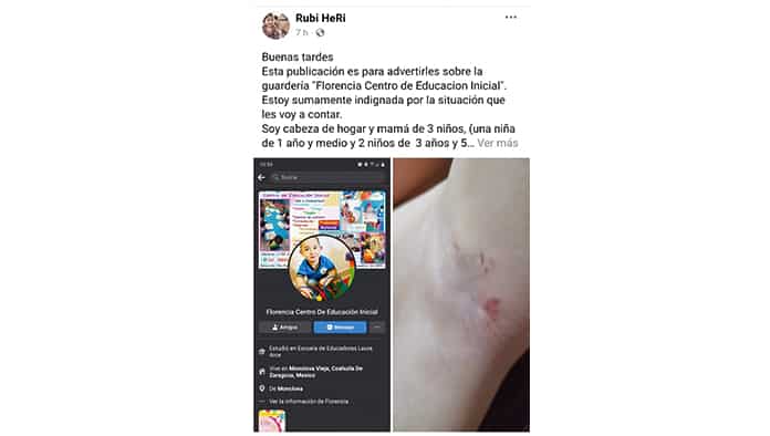 Amarran a niño en guardería