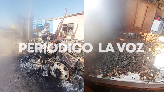 Un tráiler se quemó en su totalidad frente a los ojos de su chofer.