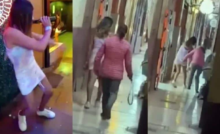 No tenía permiso: su mamá la saca del antro “a puro cinturonazo”