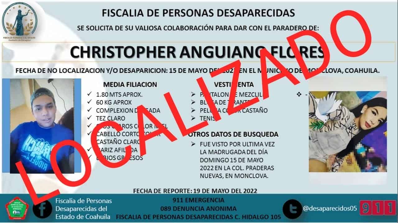 Encuentran a Cristopher, estaba en prisión