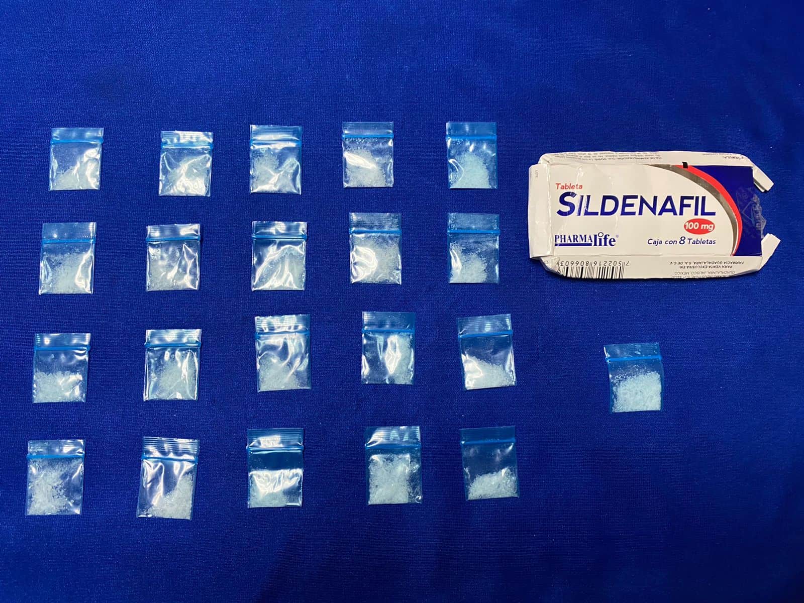 Asegura PCC a narcomenudista; Escondía el cristal en caja de “Sildenafil”