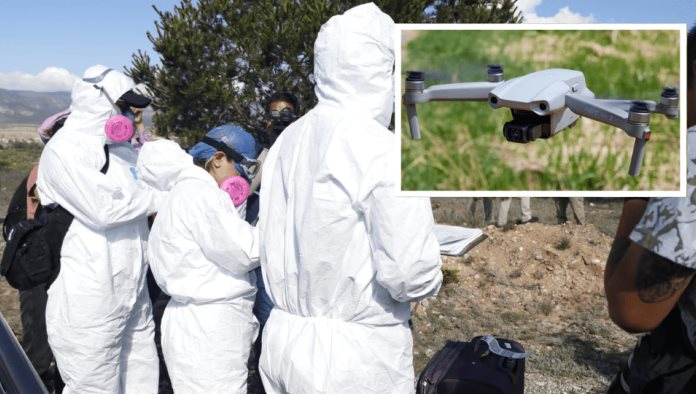 AEI asegura dos drones de Televisa en exhumación del cuerpo de Debanhi