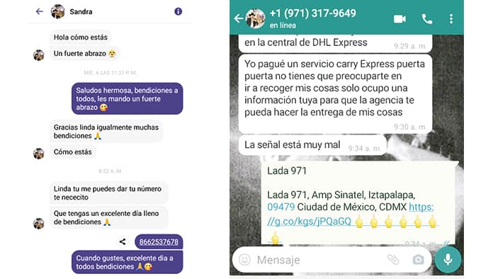 La afectada dijo que primero la contactaron por facebook haciéndose pasar por familiares de Houston Texas.