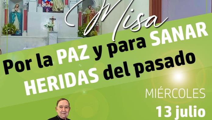 Para los Cinco Manantiales, Invitan a misa en nombre de la paz