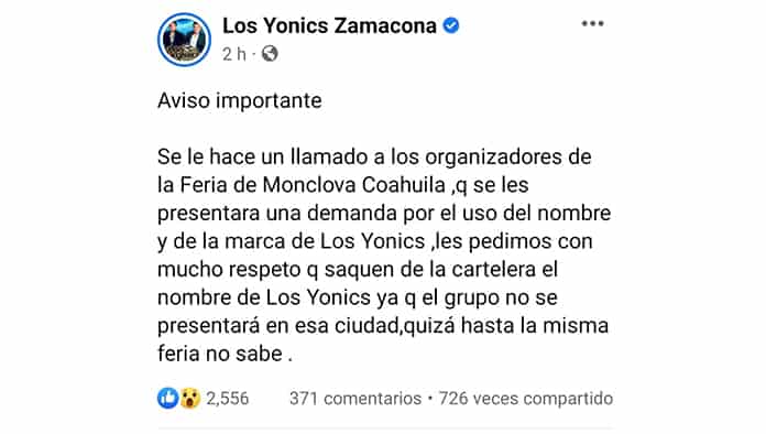 Genera controversia participación de los Yonics en la FeriAcero 2022.