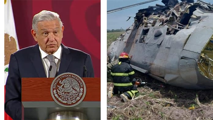 Investigará FGR desplome de helicóptero donde murieron 14 marinos: AMLO