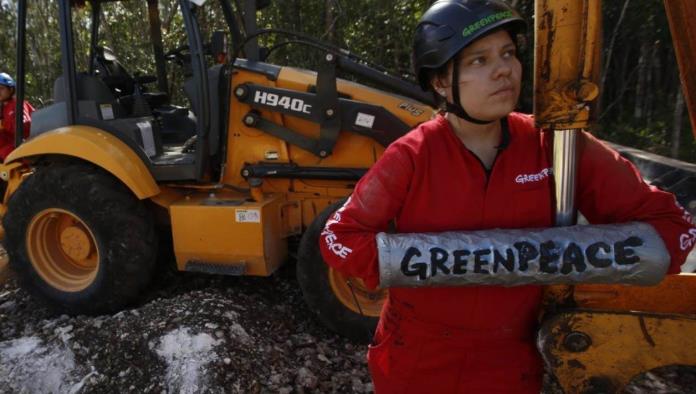 Greenpeace protesta el reinicio de los trabajos del Tren Maya
