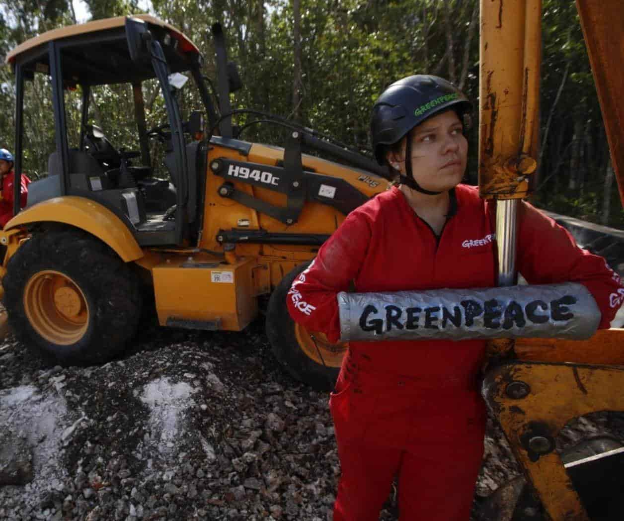 Greenpeace protesta el reinicio de los trabajos del Tren Maya