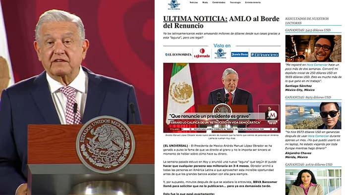 Utilizan imagen de AMLO para estafar