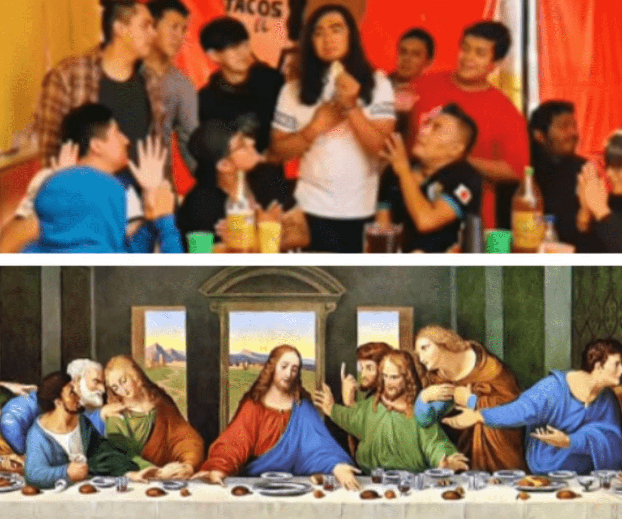 Recrean La Última Cena desde una taquería