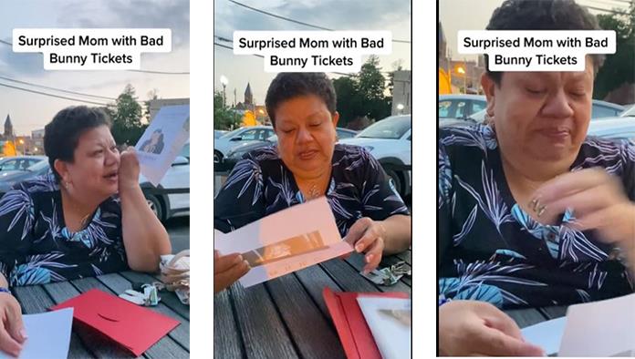 Regala a su madre boleto para ver a Bad Bunny; así reaccionó la mujer