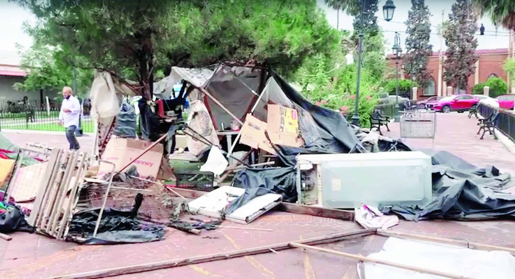 Destrozan campamento  de napistas