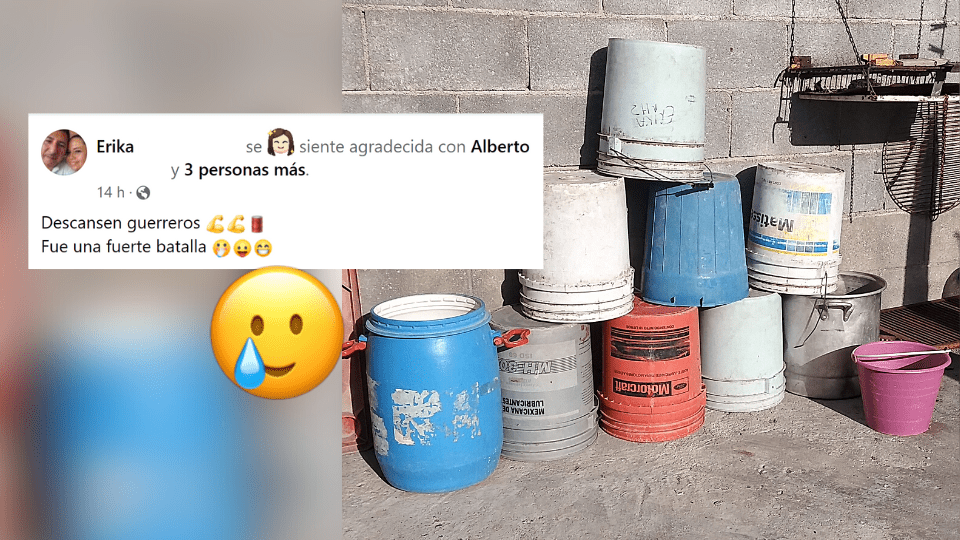 Se despide de sus tinas para juntar agua tras sequía en Nuevo León